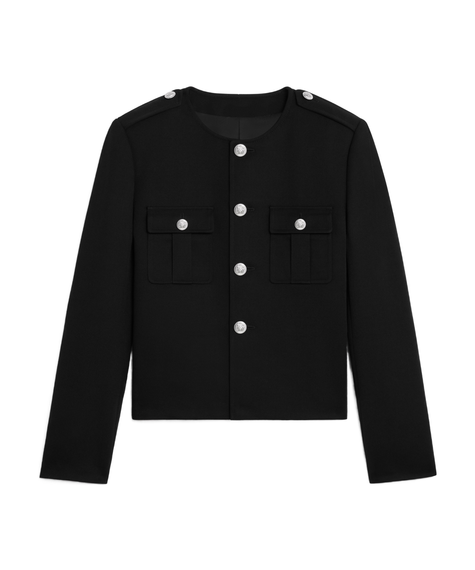 Celine Long-sleeved Wool Casual Jacket In Black
