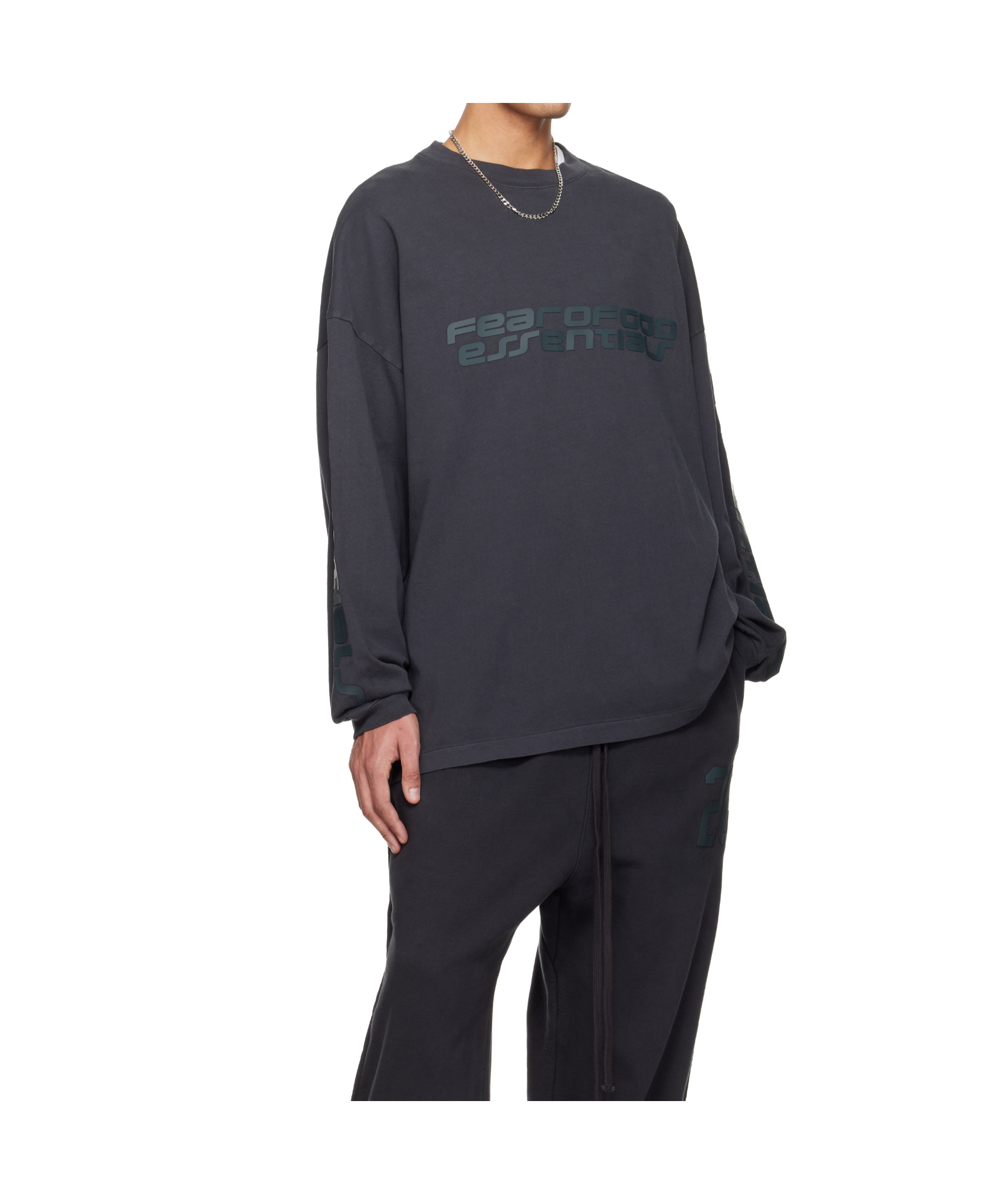 Essentials Gray Holiday 90s Long Sleeve T-shirt In Multi