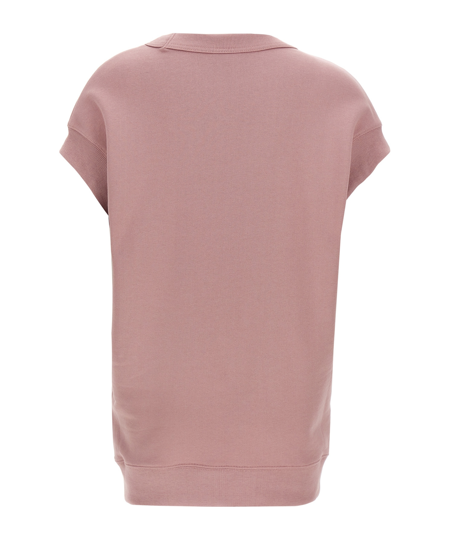 Dries Van Noten Embellished Crew Neck Cap Sleeves Sweatshirt In Pink