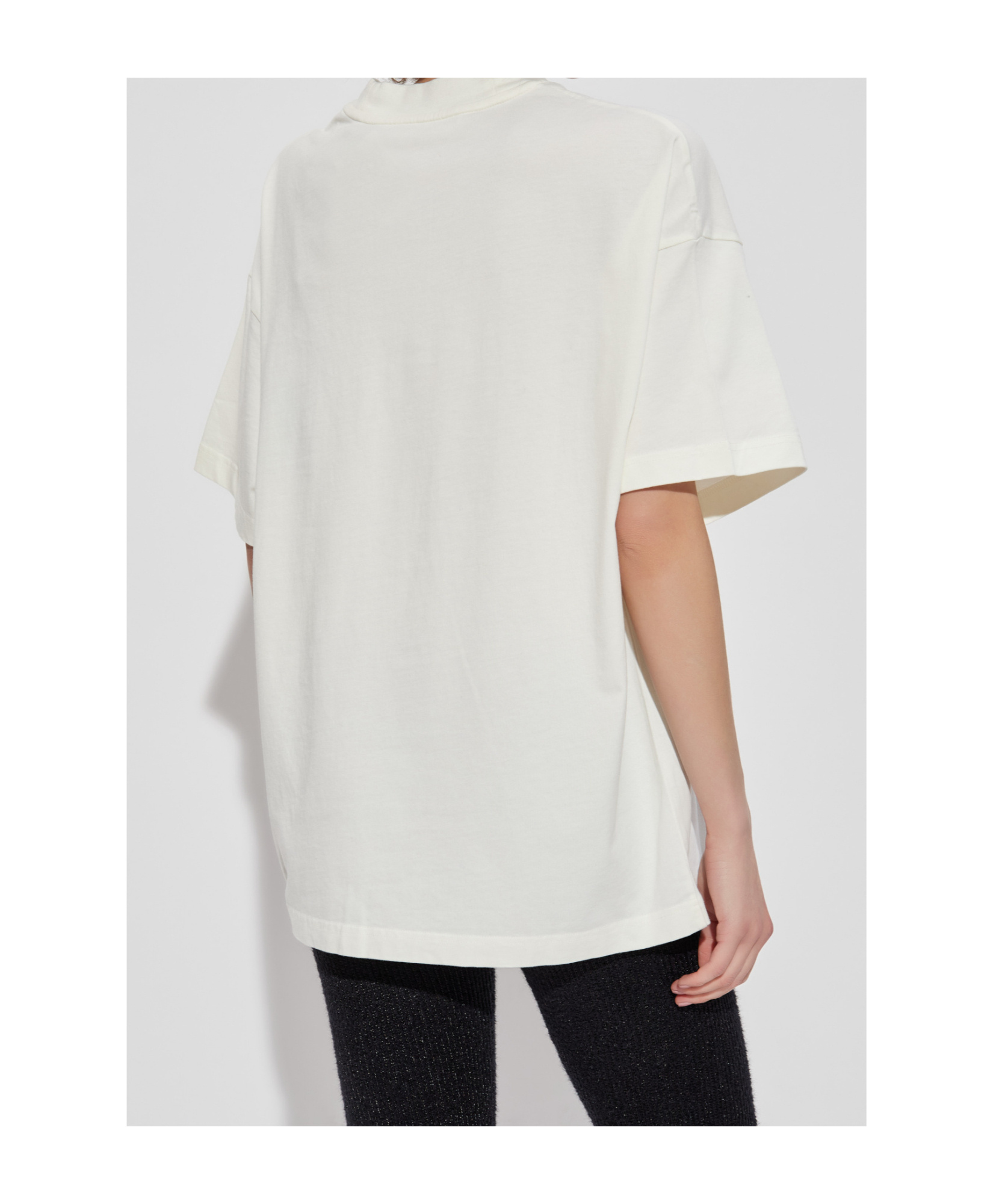 Palm Angels Ivory Cotton T-shirt In Neutral