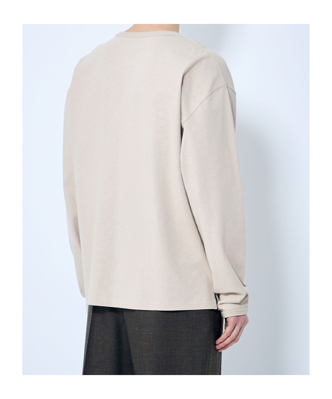 Lemaire Long Sleeved Crewneck T-shirt In White