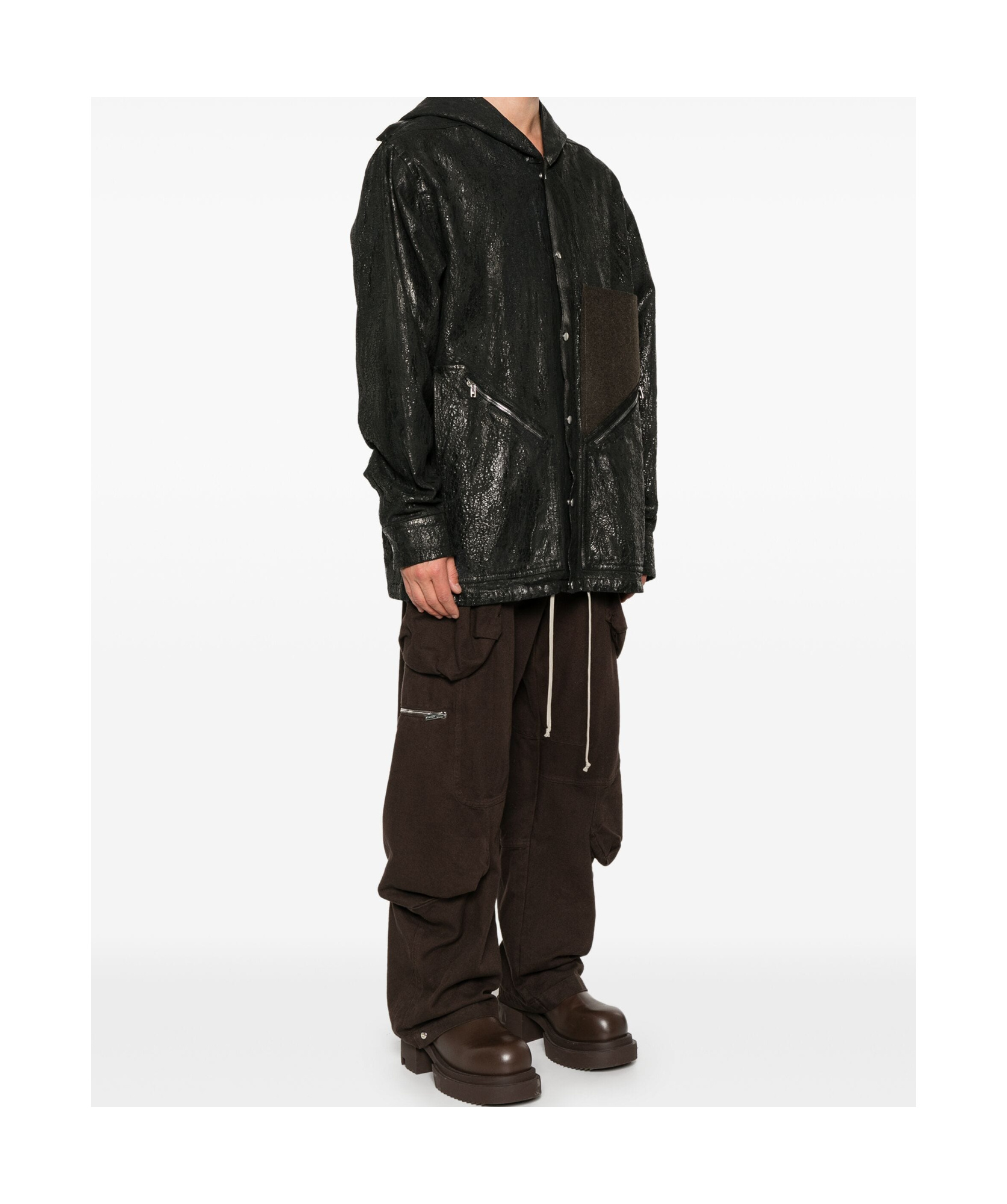 Rick Owens Man Denim Outerwear Black Size 38 Cotton In Black