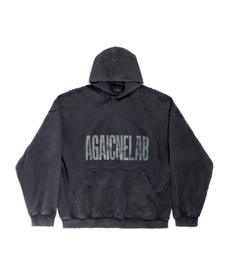 Balenciaga Logo-print Hoodie In Black