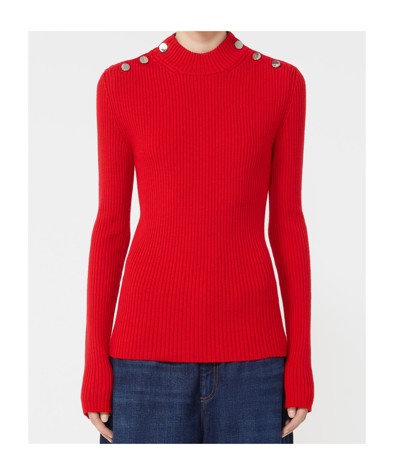 Sportmax Button-down Slim-fit Sweater In Red