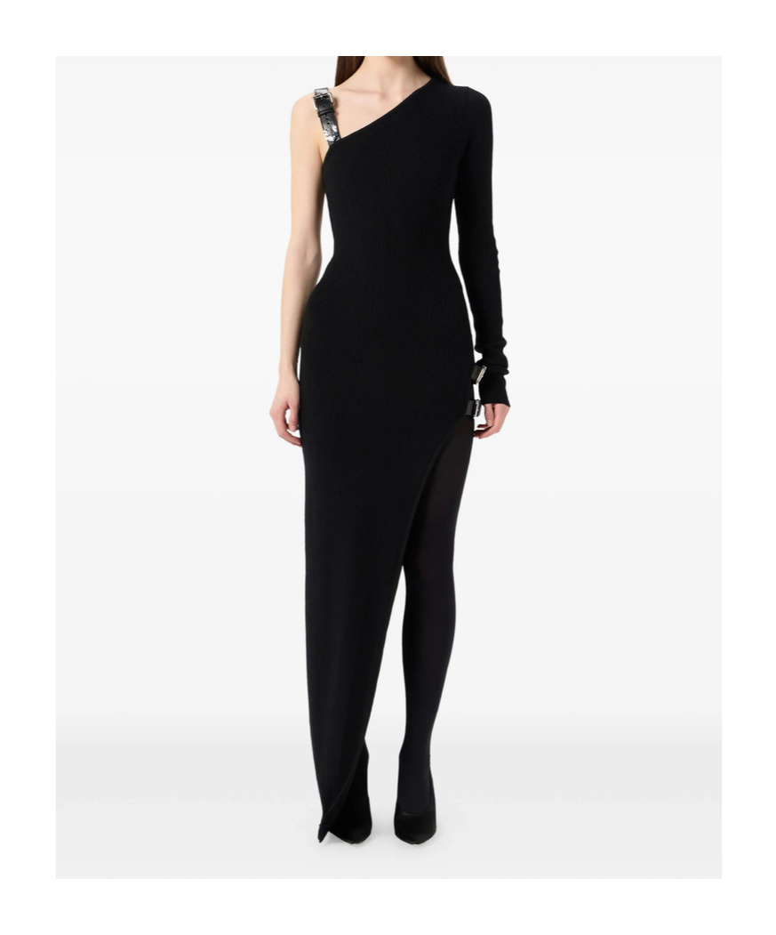 Blumarine Asymmetric Dress In Black