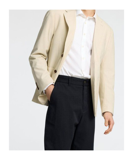 Selected Seersucker Blazer In Sand