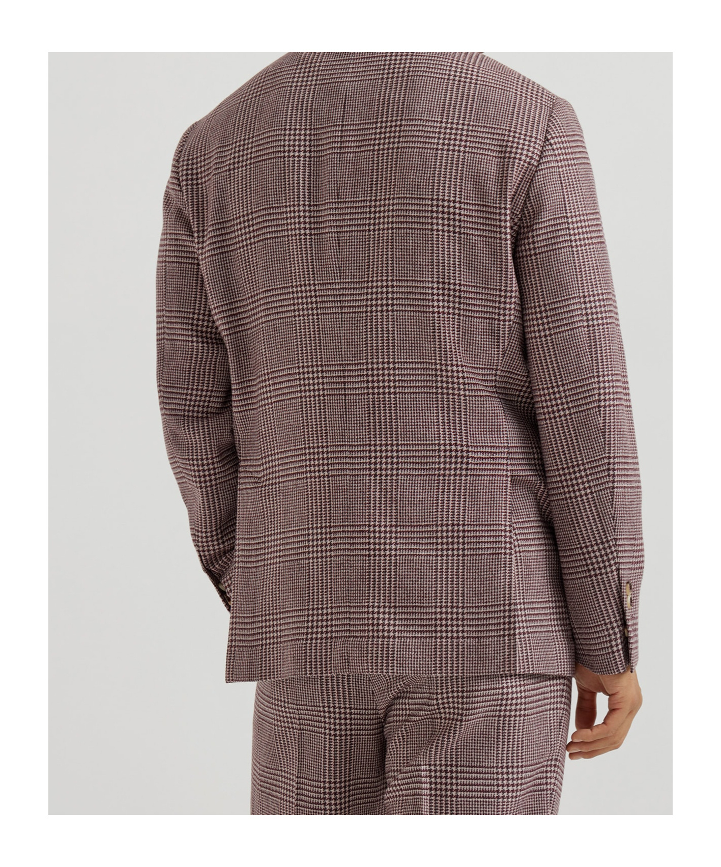 Brunello Cucinelli Checked-pattern Blazer In Burgundy