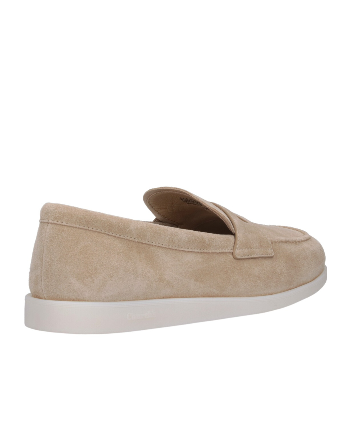 Church's Beige Suede Loafers With Classic Penny Strap Detail In Nude