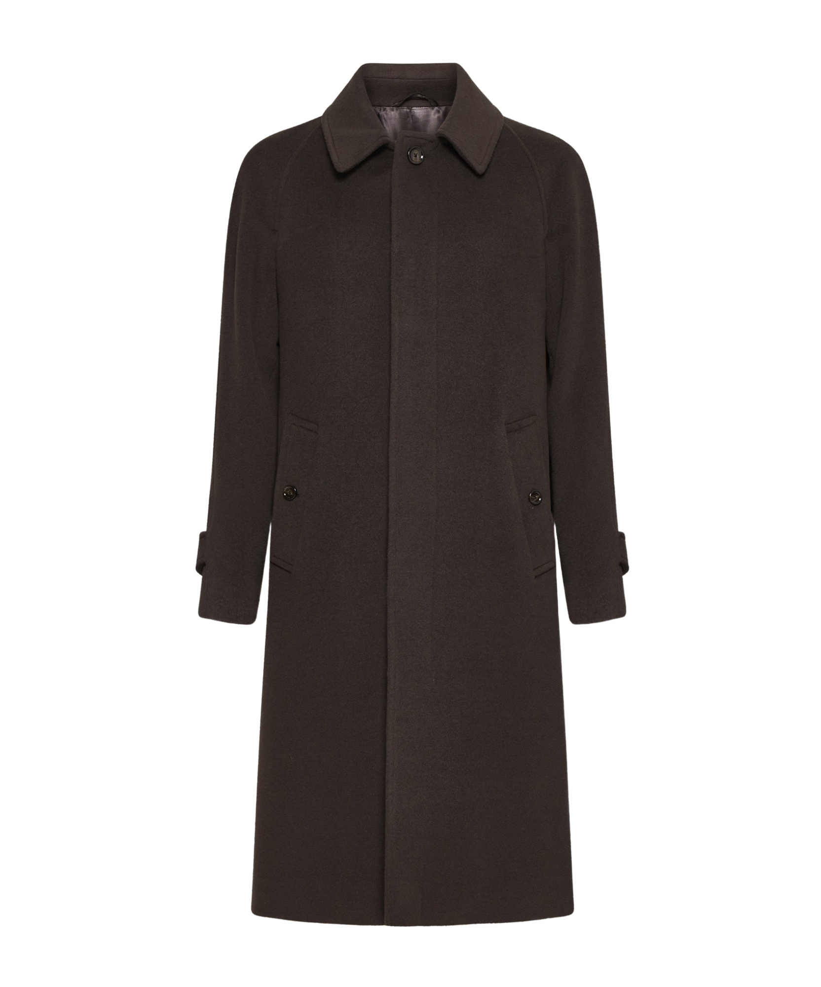 Lardini Brown Wool Beaver Single-breasted Coat In Black