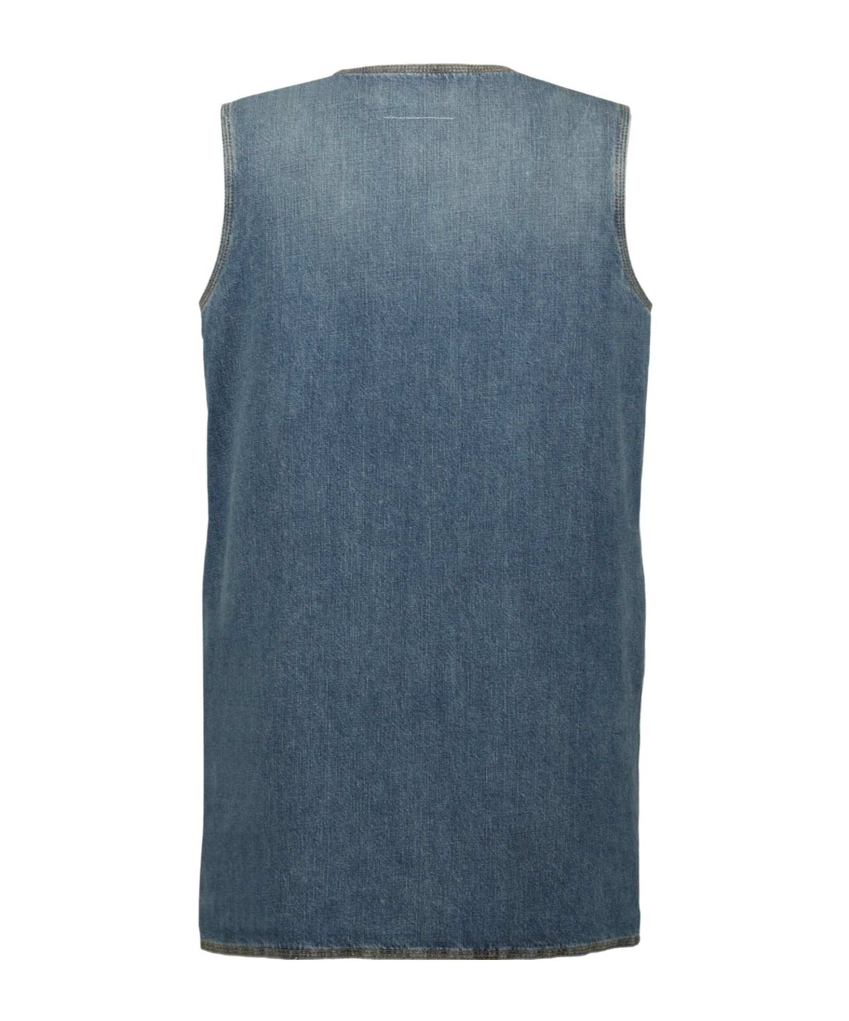 Mm6 Maison Margiela V-neck Denim Mini Dress In Blue