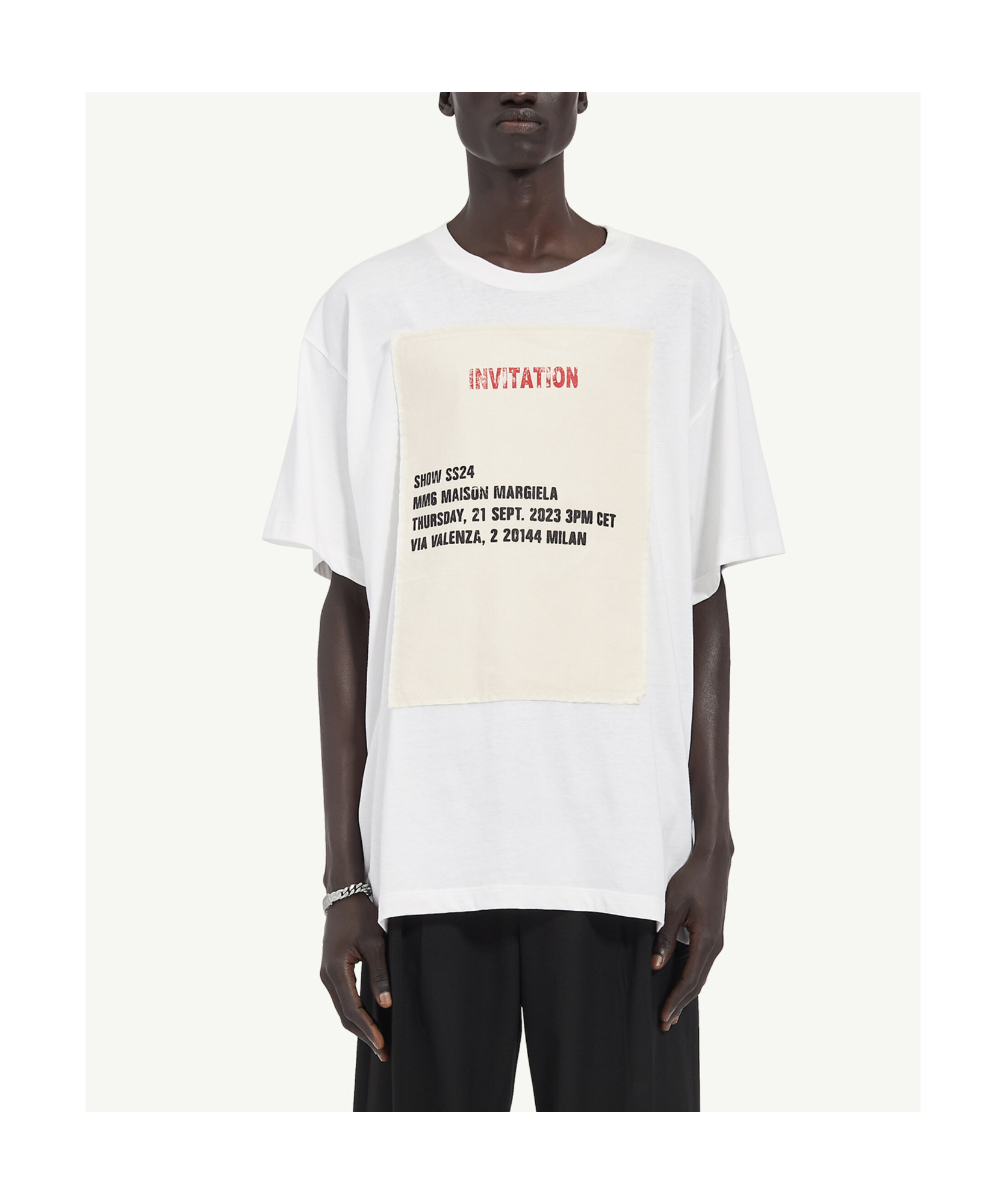 Mm6 Maison Margiela Invitation-patch Cotton T-shirt In White