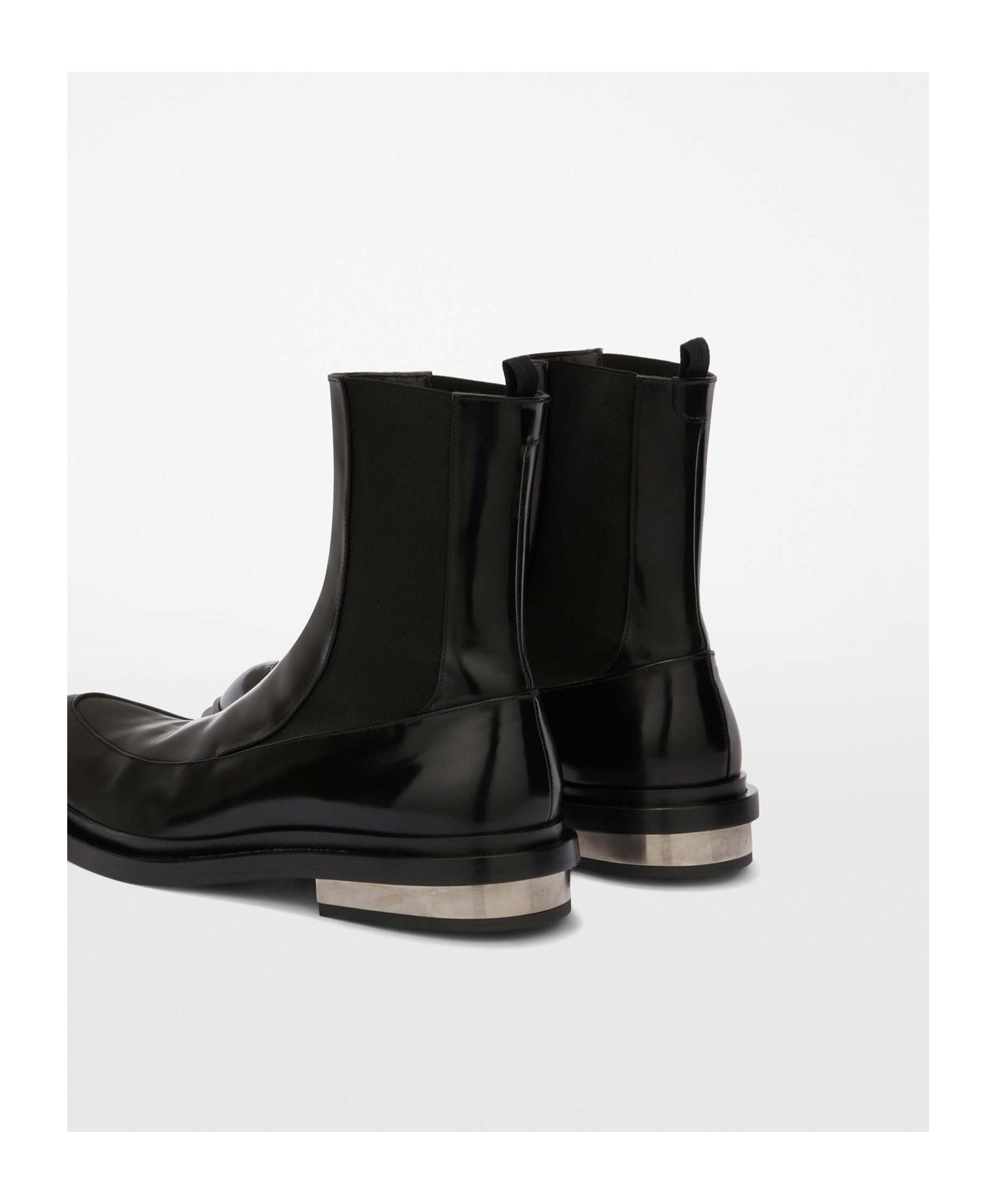 Jil Sander Leather Chelsea Ankle Boots In Black