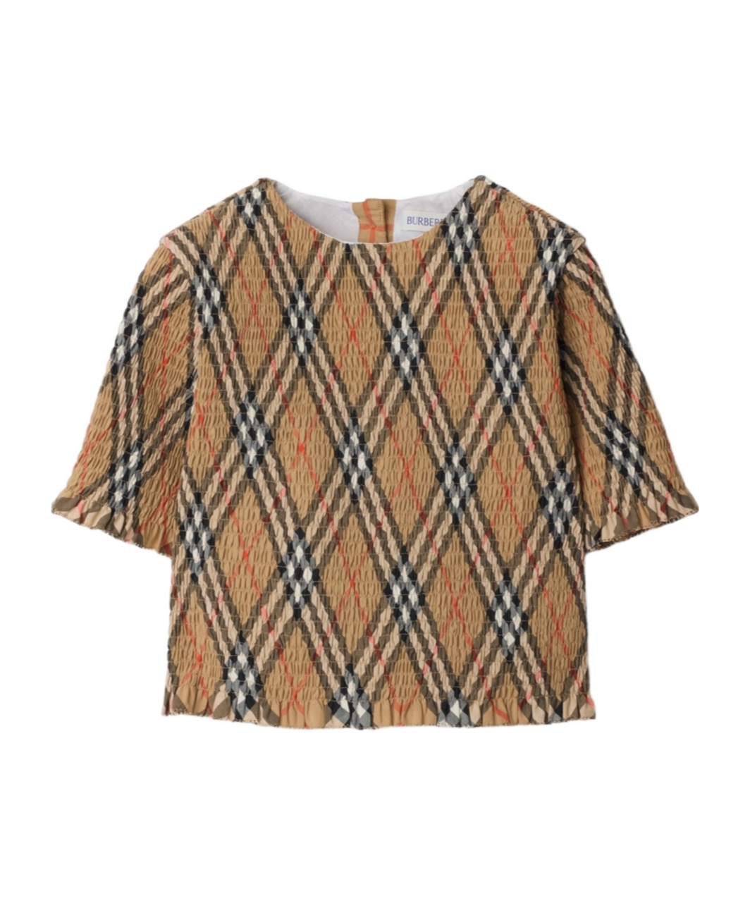 Burberry Check-print Ruched T-shirt In Multicolor