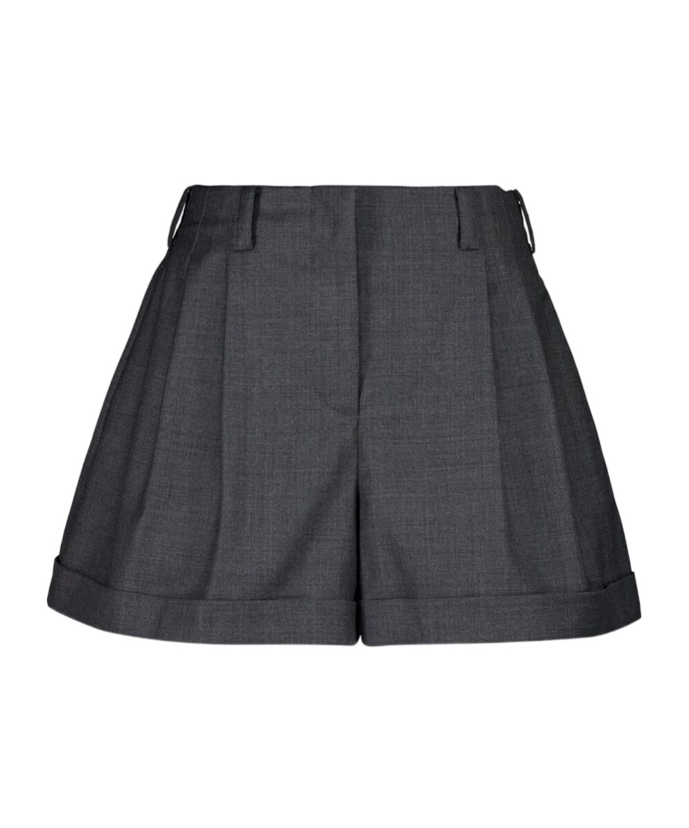Givenchy Double Pleat Shorts In Wool In Gray