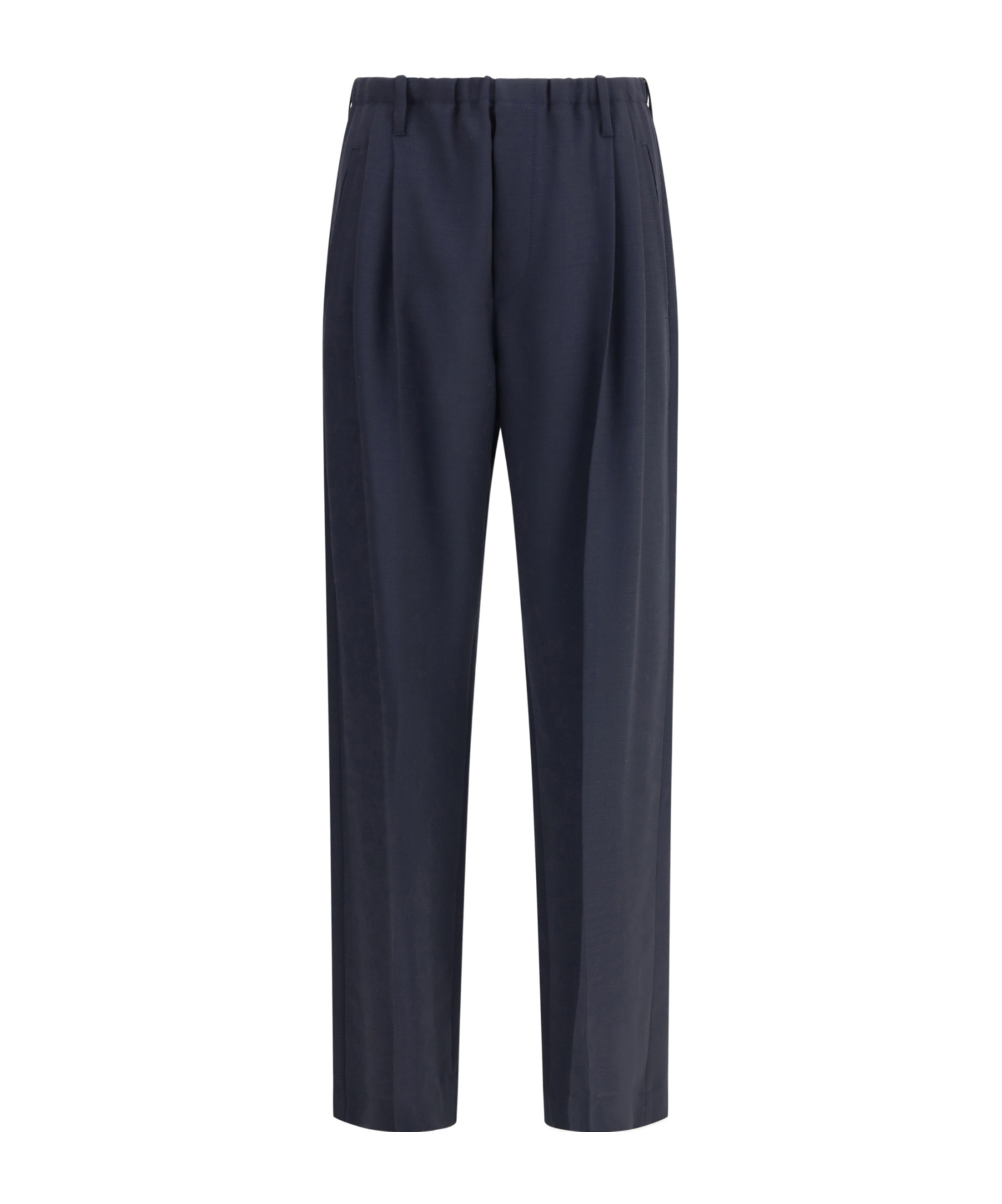 Brunello Cucinelli Elastic-waistband Pleated Trousers In Blue