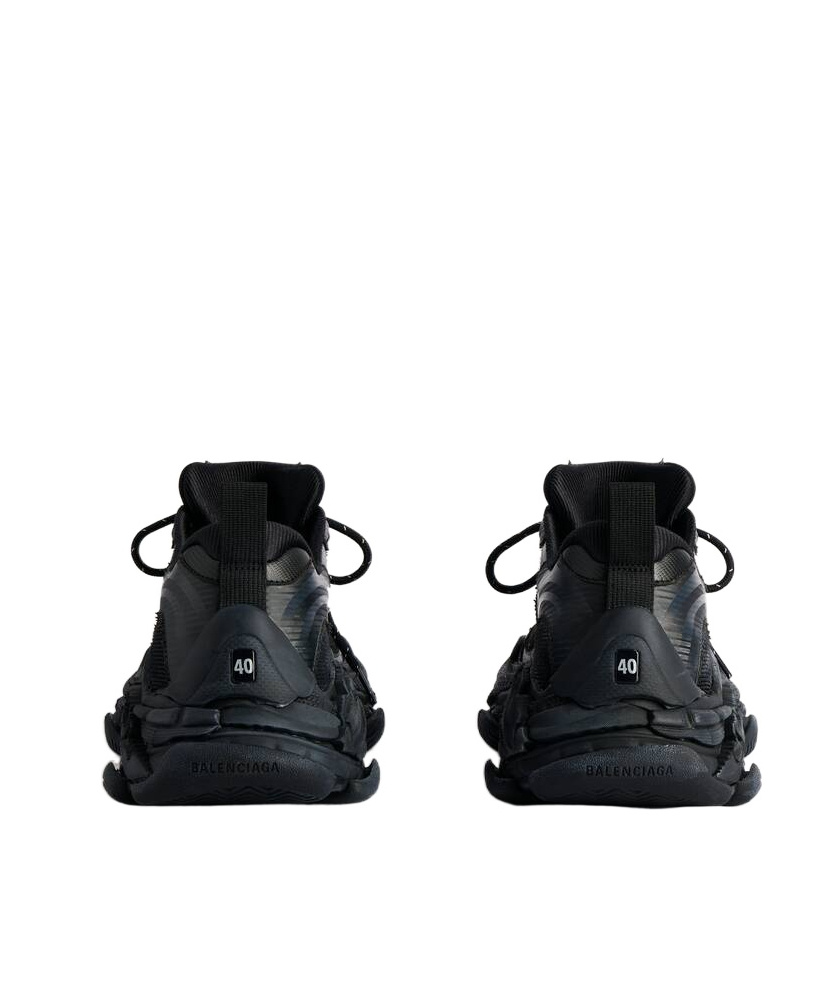 Balenciaga Black Polyester Athletic Sneakers In Black