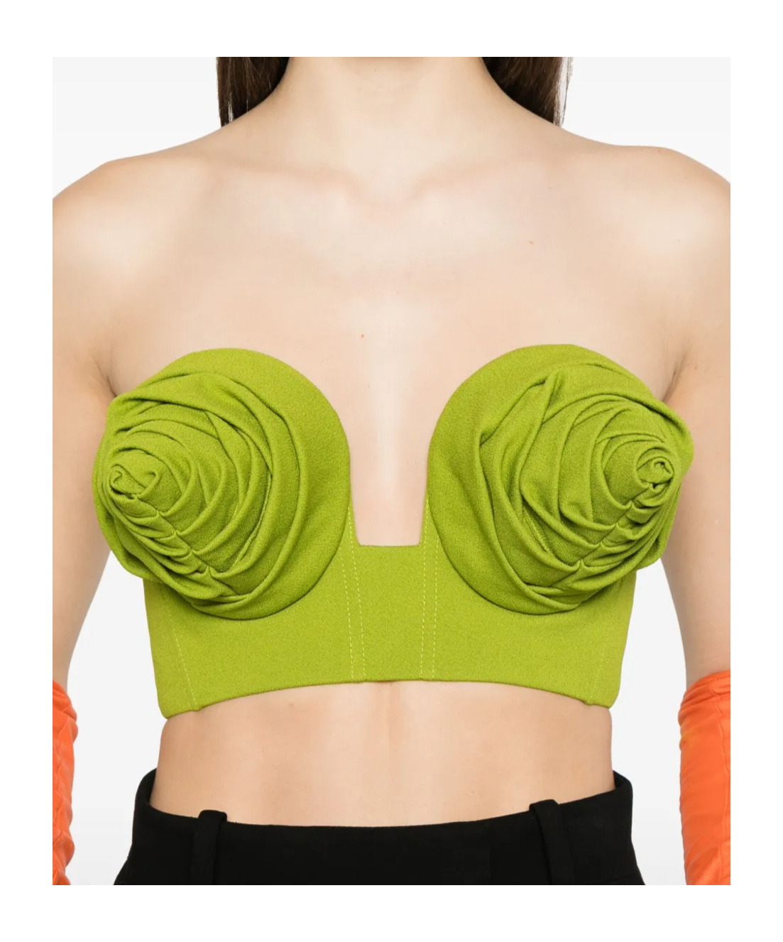 Shop Jean Paul Gaultier Conical-cup Crop Top In Acidgreen
