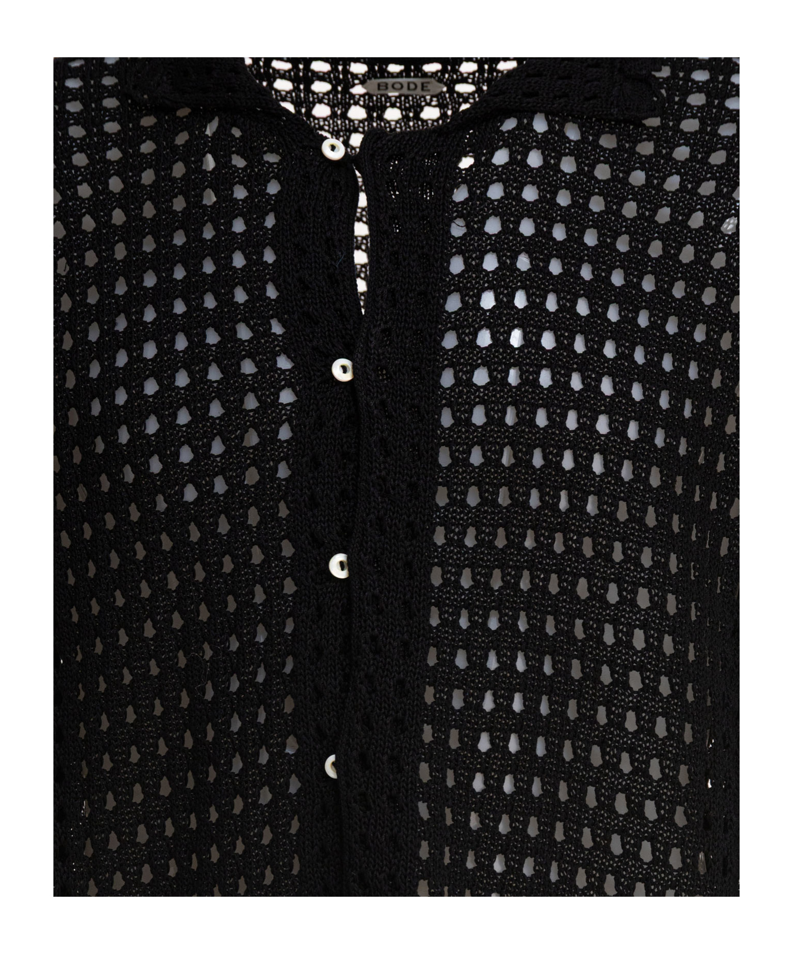 Bode Crochet-trimmed Buttoned Shirt In Black