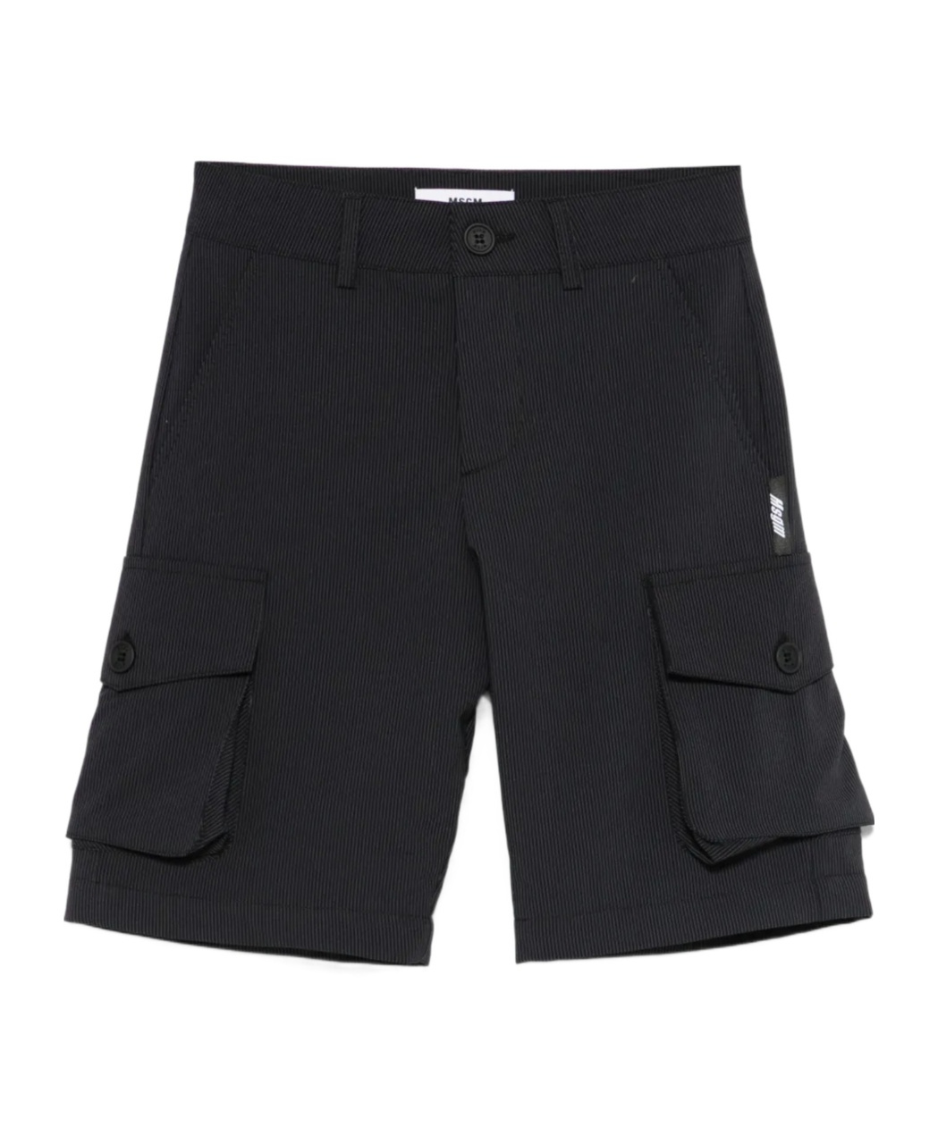 Msgm Pinstriped Shorts In Black