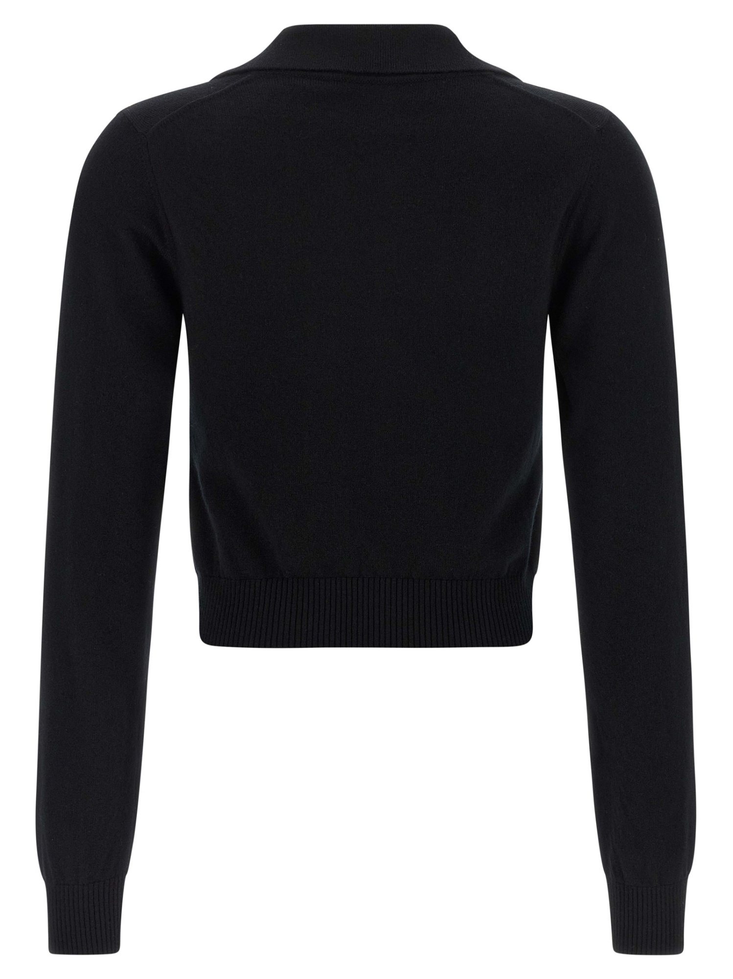 Dolce & Gabbana Polo-style Cashmere Sweater With V-neck In Black