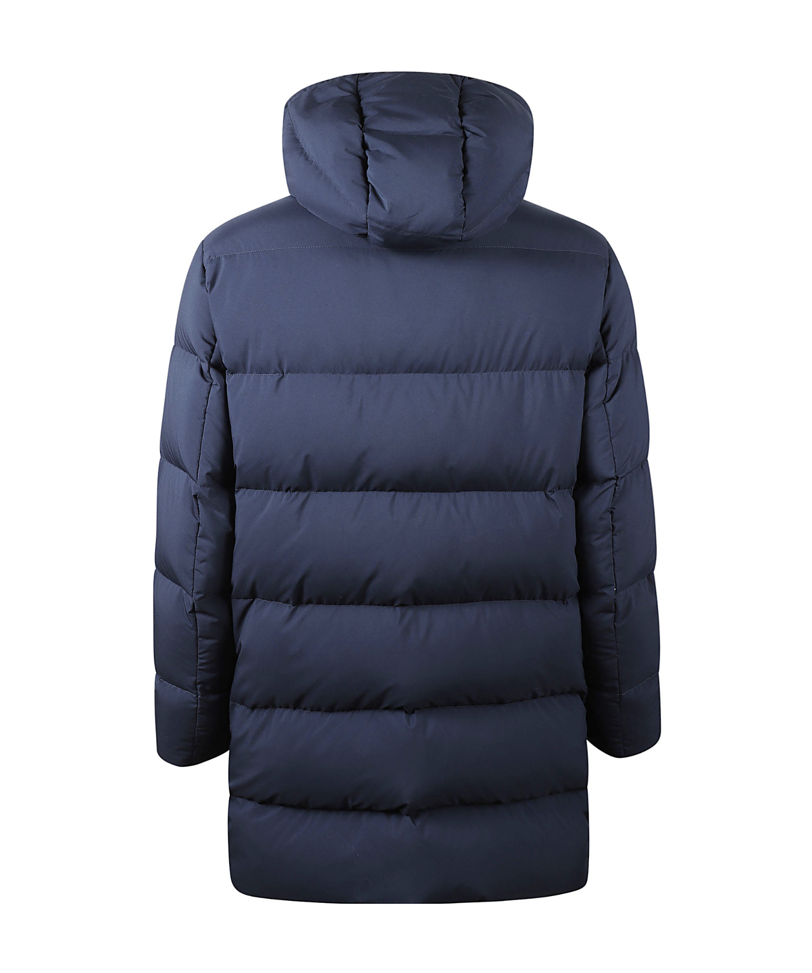Fay Quilted Hooded Puffer Jacket With Front Button Closure In Black