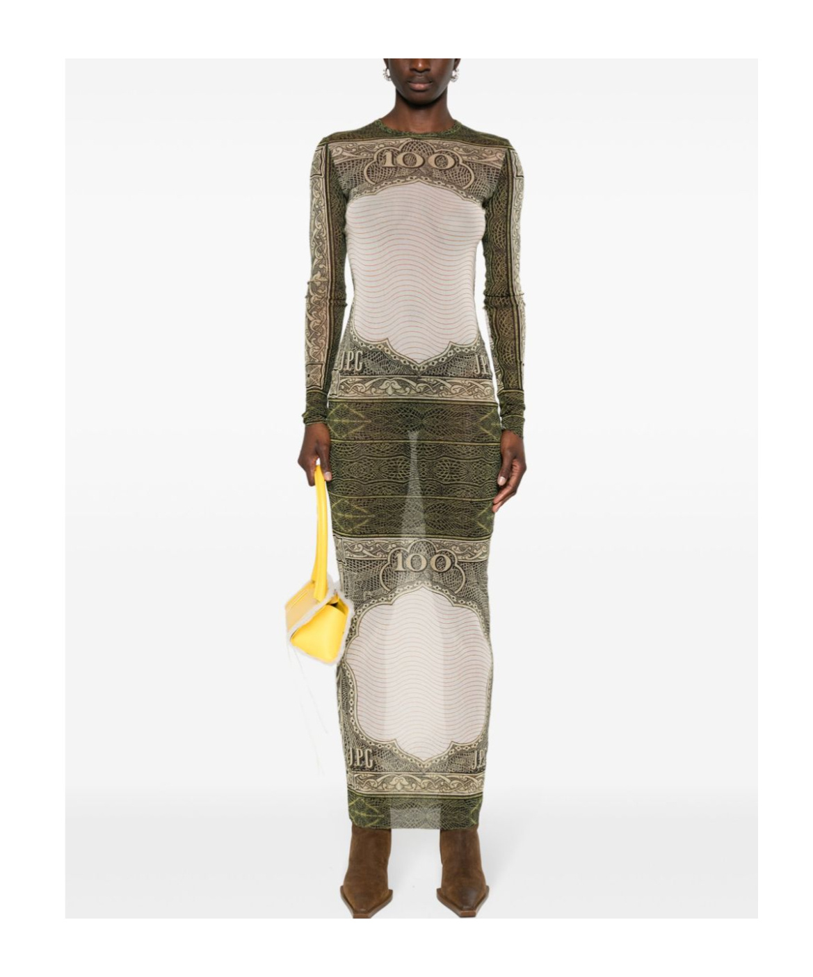 Shop Jean Paul Gaultier Catrouche Mesh Maxi Dress In Nude