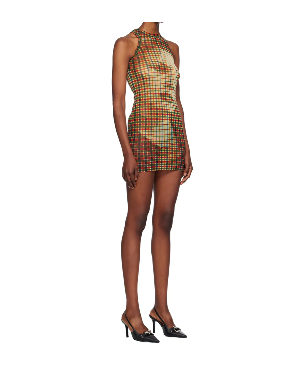 Jean Paul Gaultier Graphic Print Dress In Brown