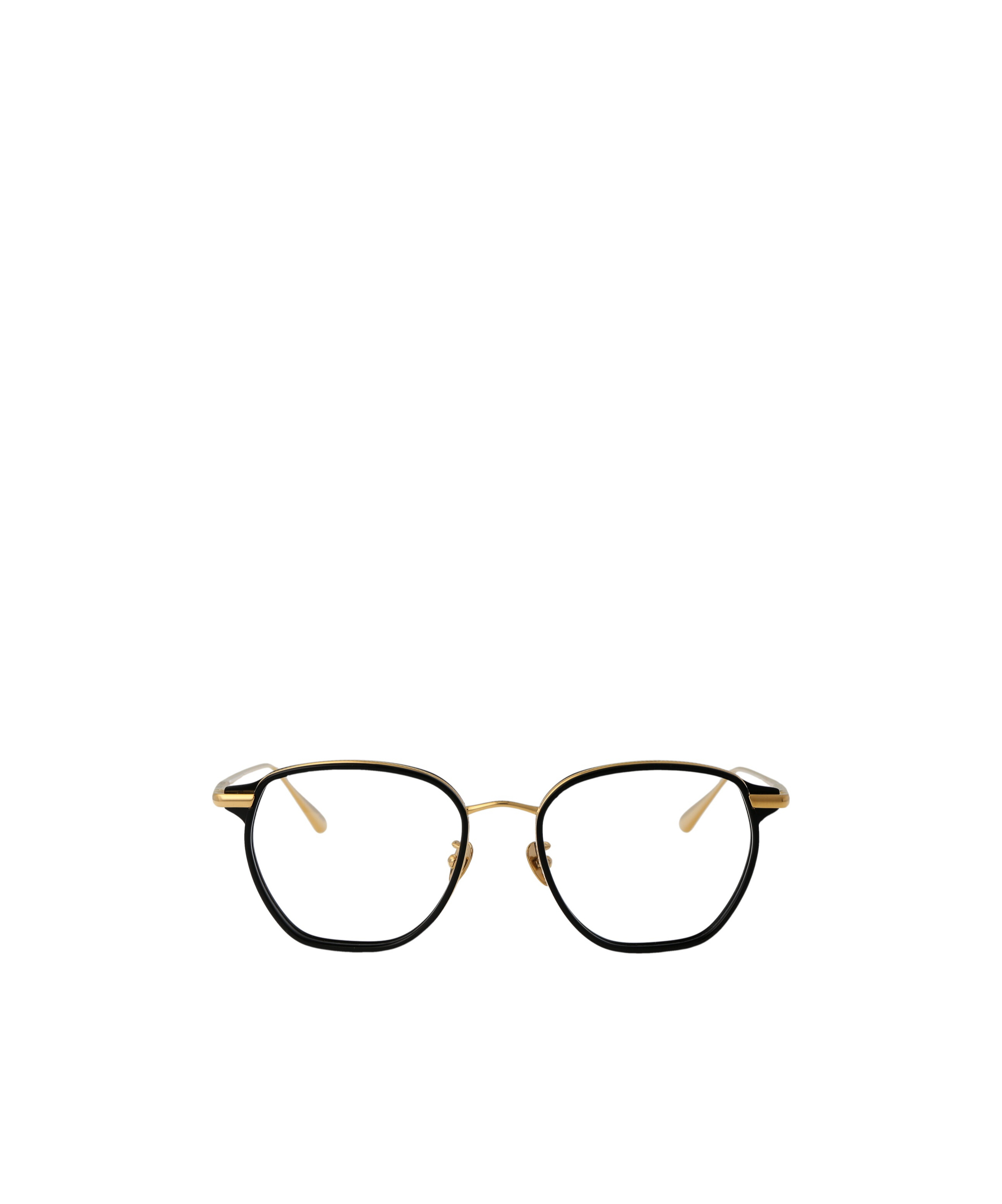 Linda Farrow 0 Yellow Gold Black Optical Acetate Glasses In Black