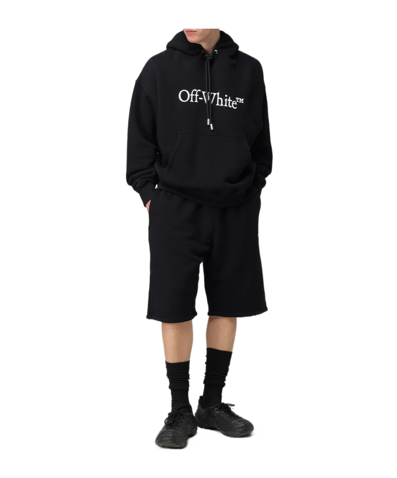 Off-white Off White "sporty Bermuda Shorts With Embroidered Arrow In Black