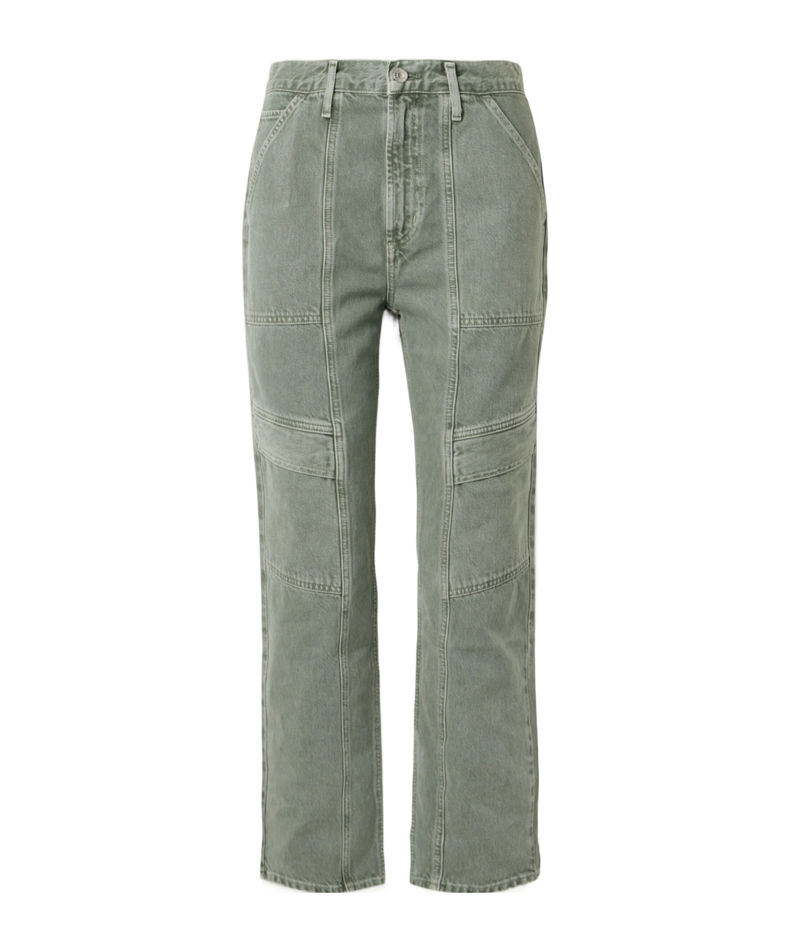 Agolde Net Sustain Cooper High-rise Straight-leg Organic Jeans In Green