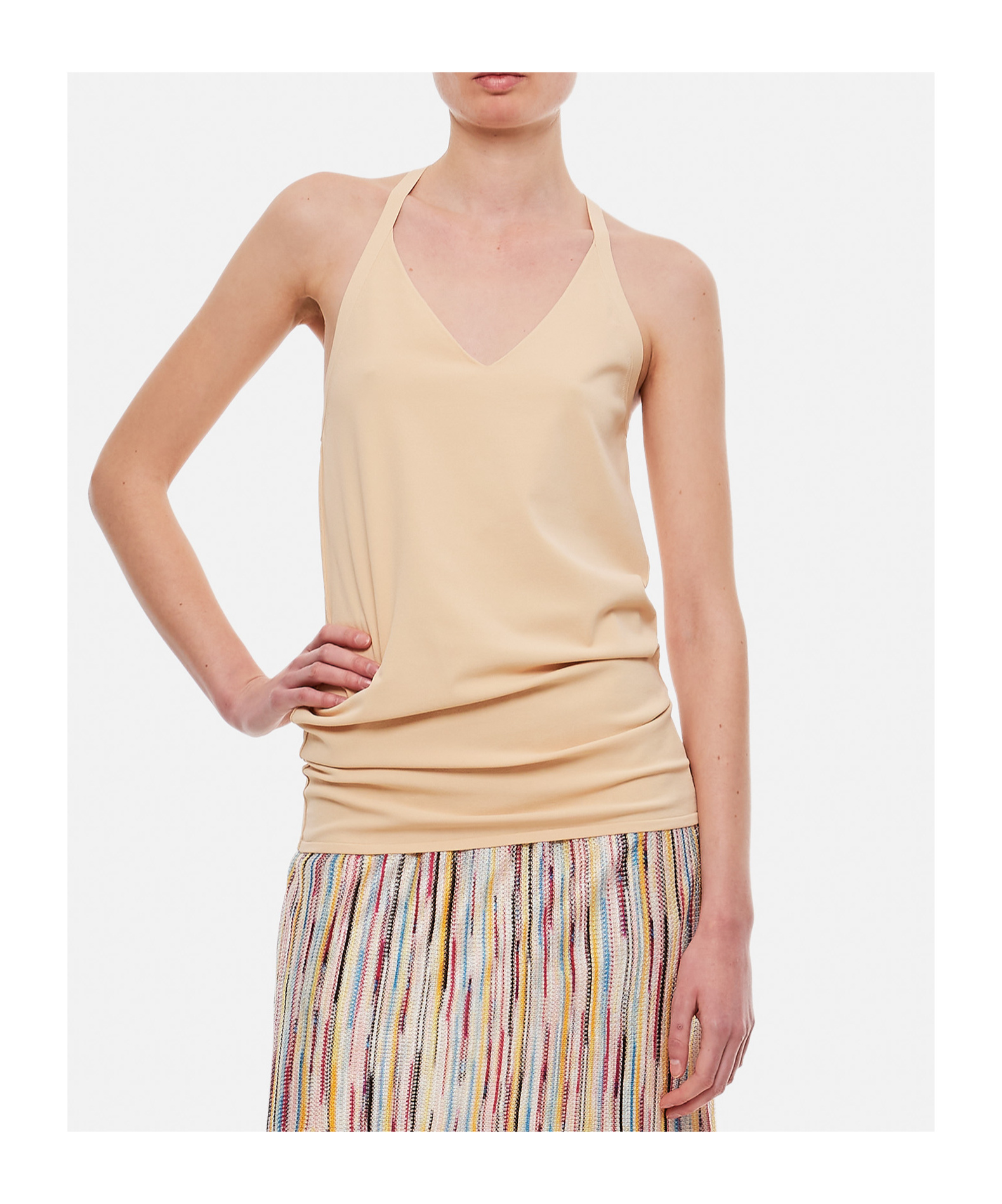Quira Viscose Dancer Tank Top In Nude