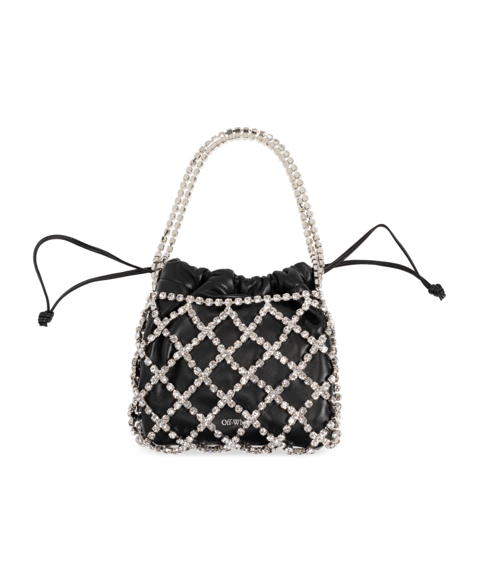 Off-white Crystal-skull Leather Tote Bag In Black