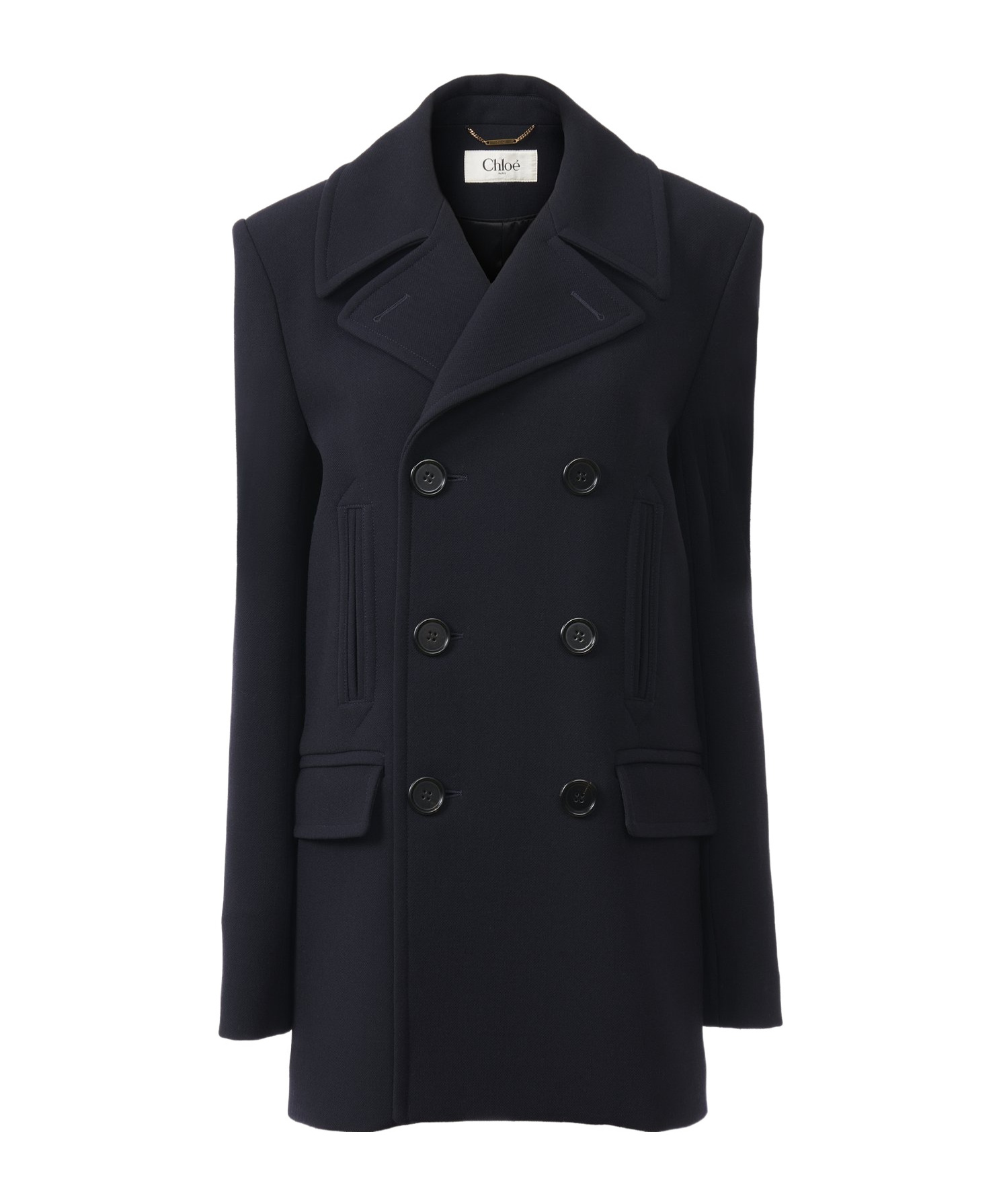 Chloé Double-breasted Virgin Wool Coat In Black