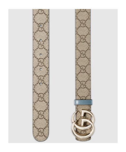 Gucci Reversible Gg Marmont Belt In Blue