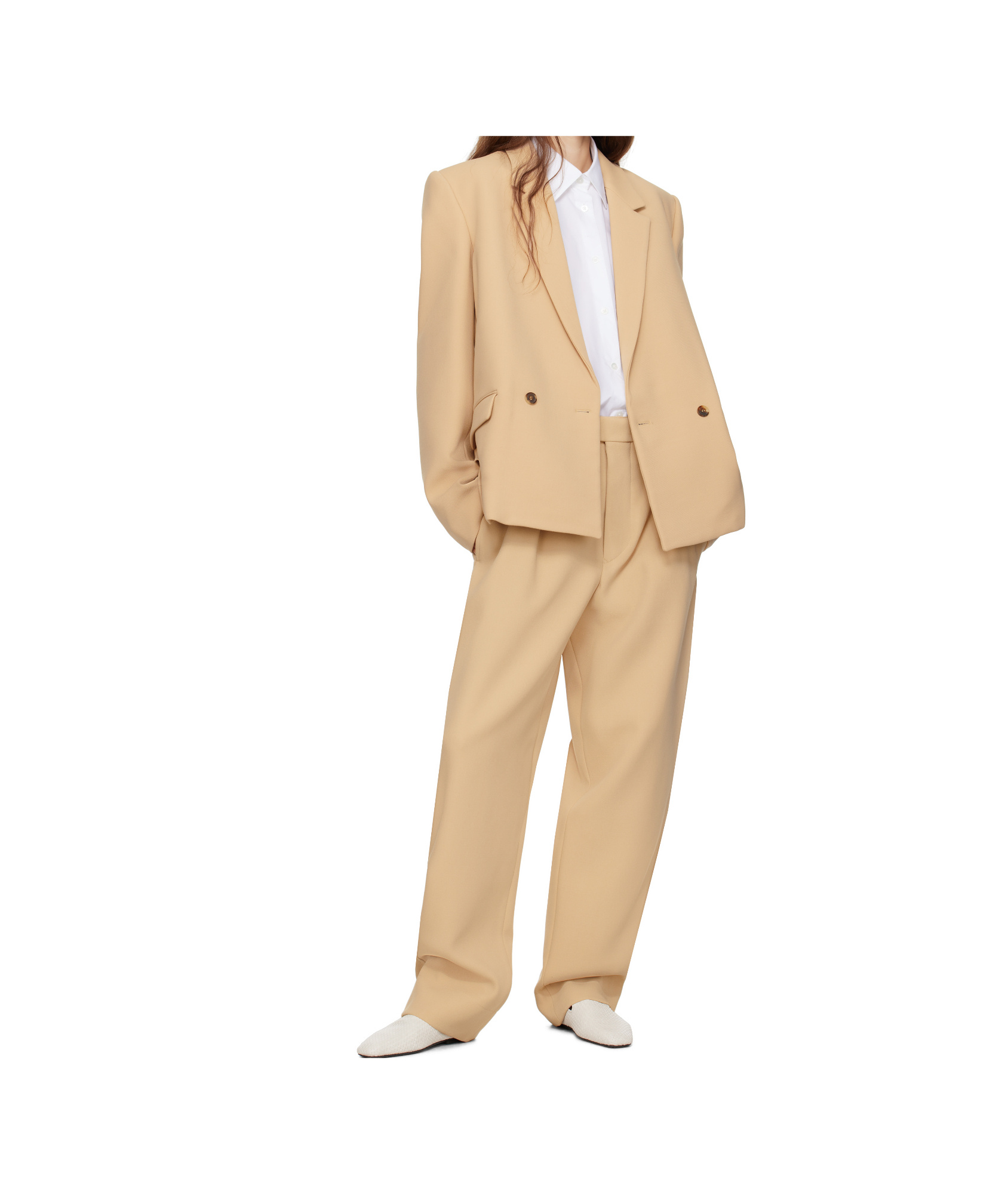 Shop Wardrobe.nyc Wide-leg Dart-detail Trousers