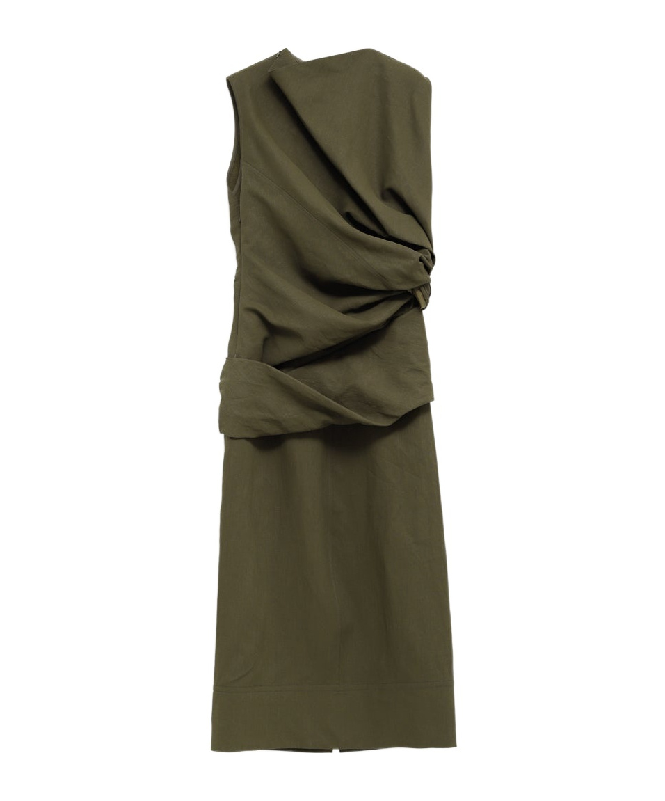 JIL SANDER JIL SANDER DRAPED SLEEVELESS MAXI DRESS