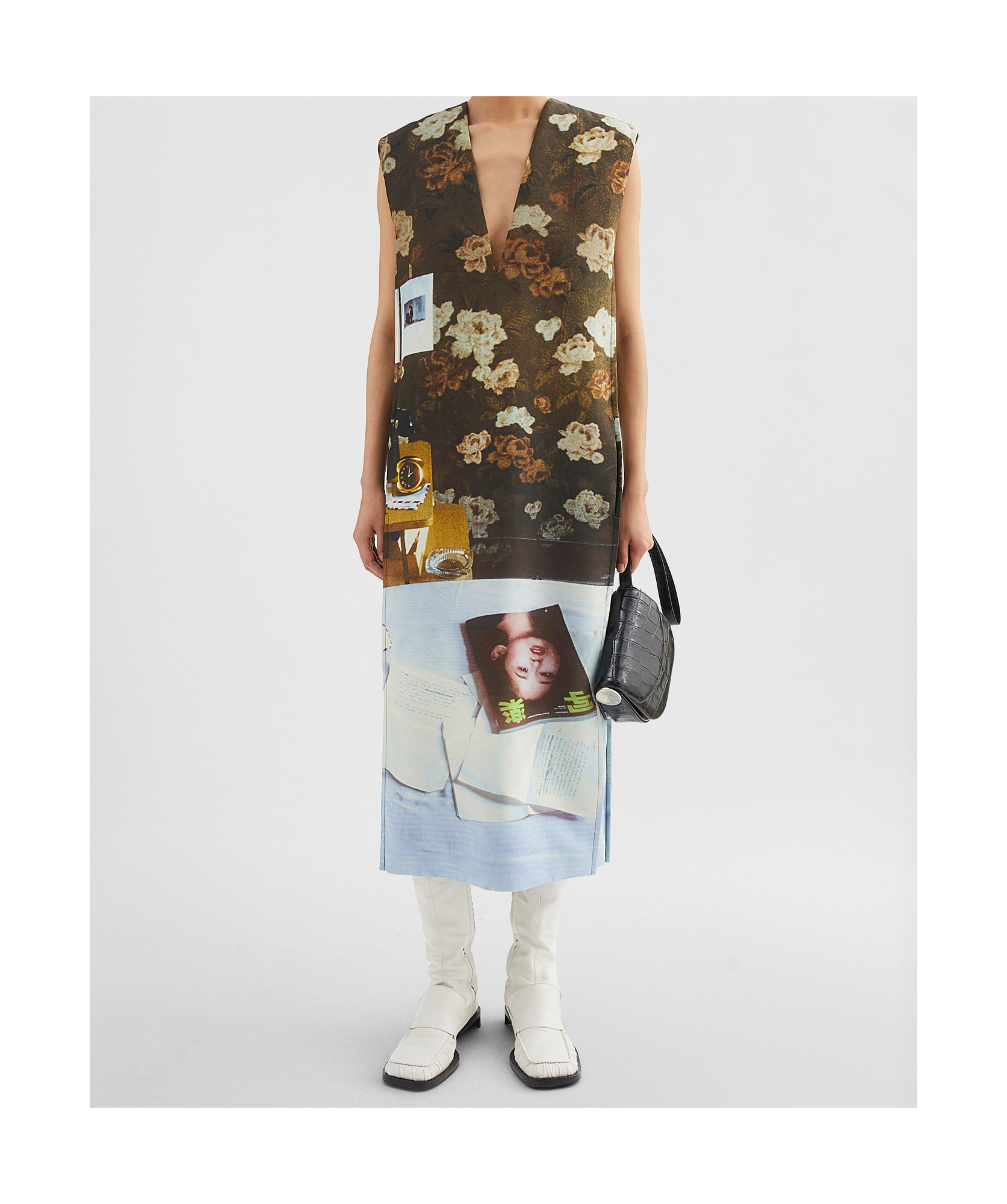 Jil Sander Printed Dress In Multicolor
