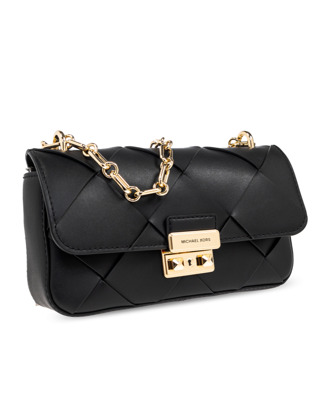 Shop Michael Michael Kors Chain-link Shoulder Bag In Black