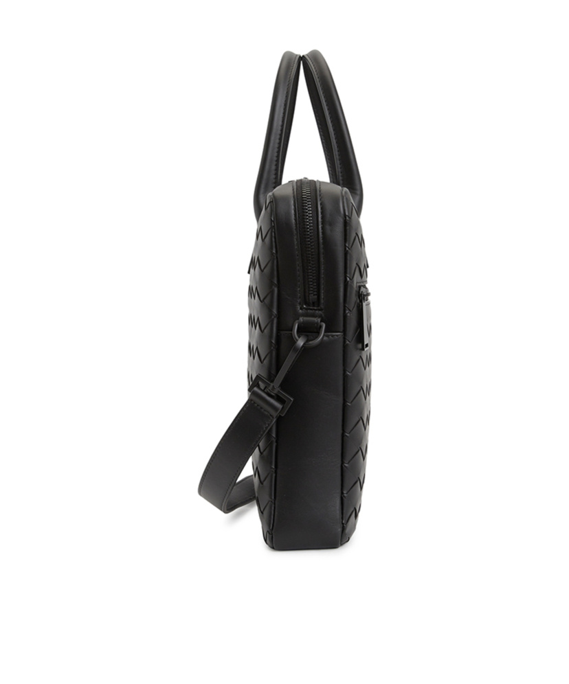 Bottega Veneta Weaving Design Briefcase In Black