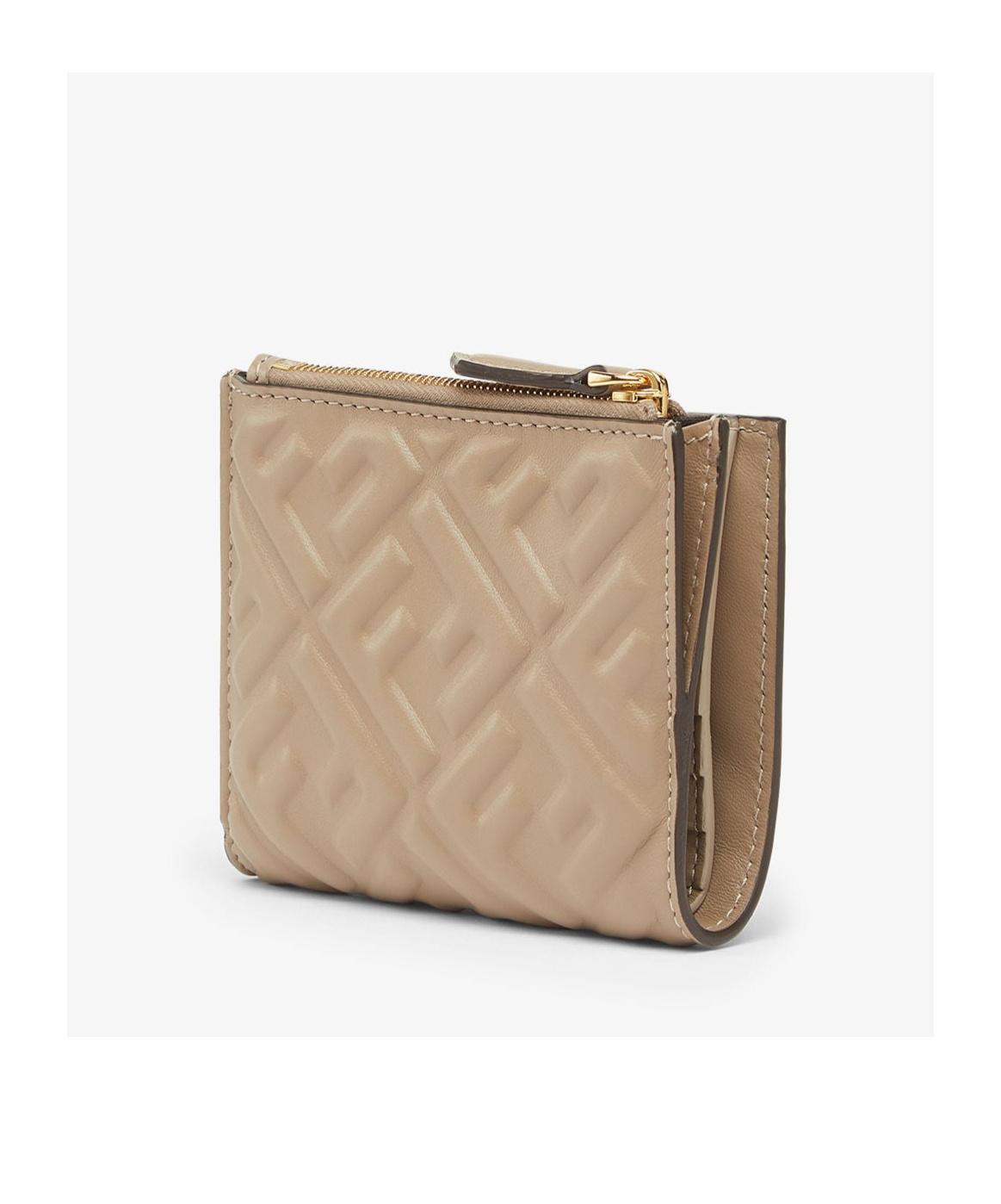 Fendi Small Baguette Compact Wallet In Nude