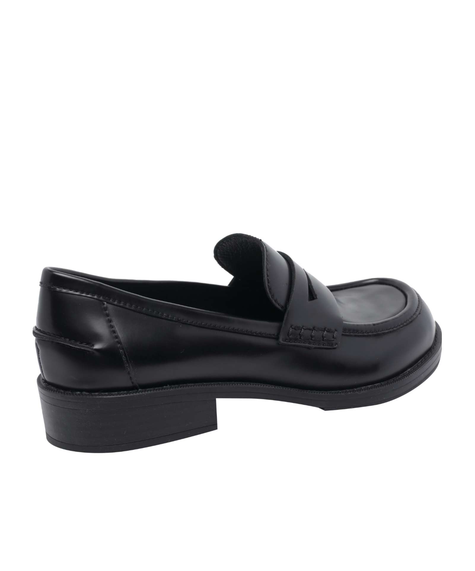 Ash Penny Leather Loafers In Black