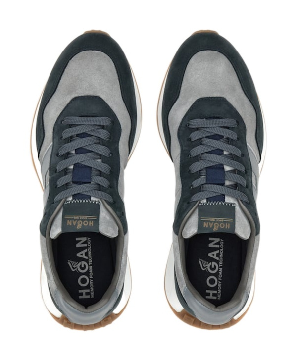 Hogan Men's H601 Leather Sneakers In Gray