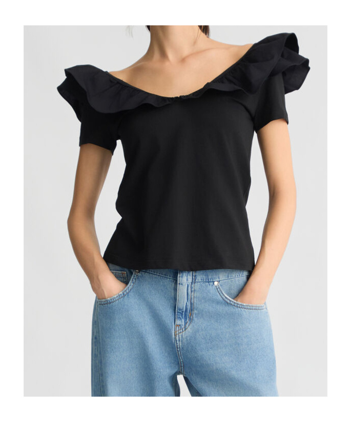 Liu •jo Ruffled Cotton T-shirt