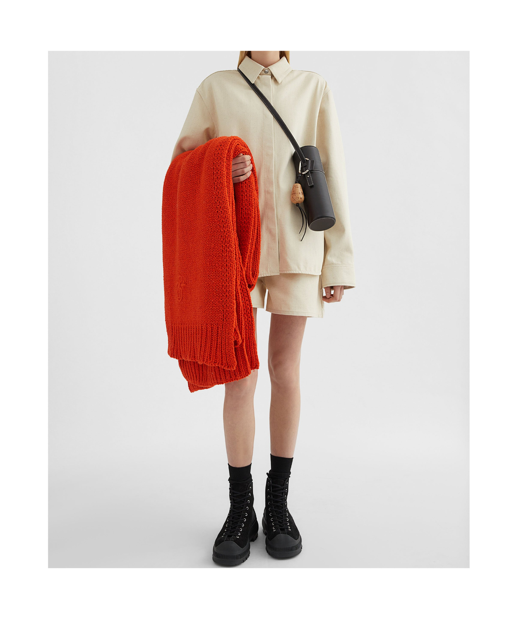 Jil Sander High-rise Denim Shorts In Nude
