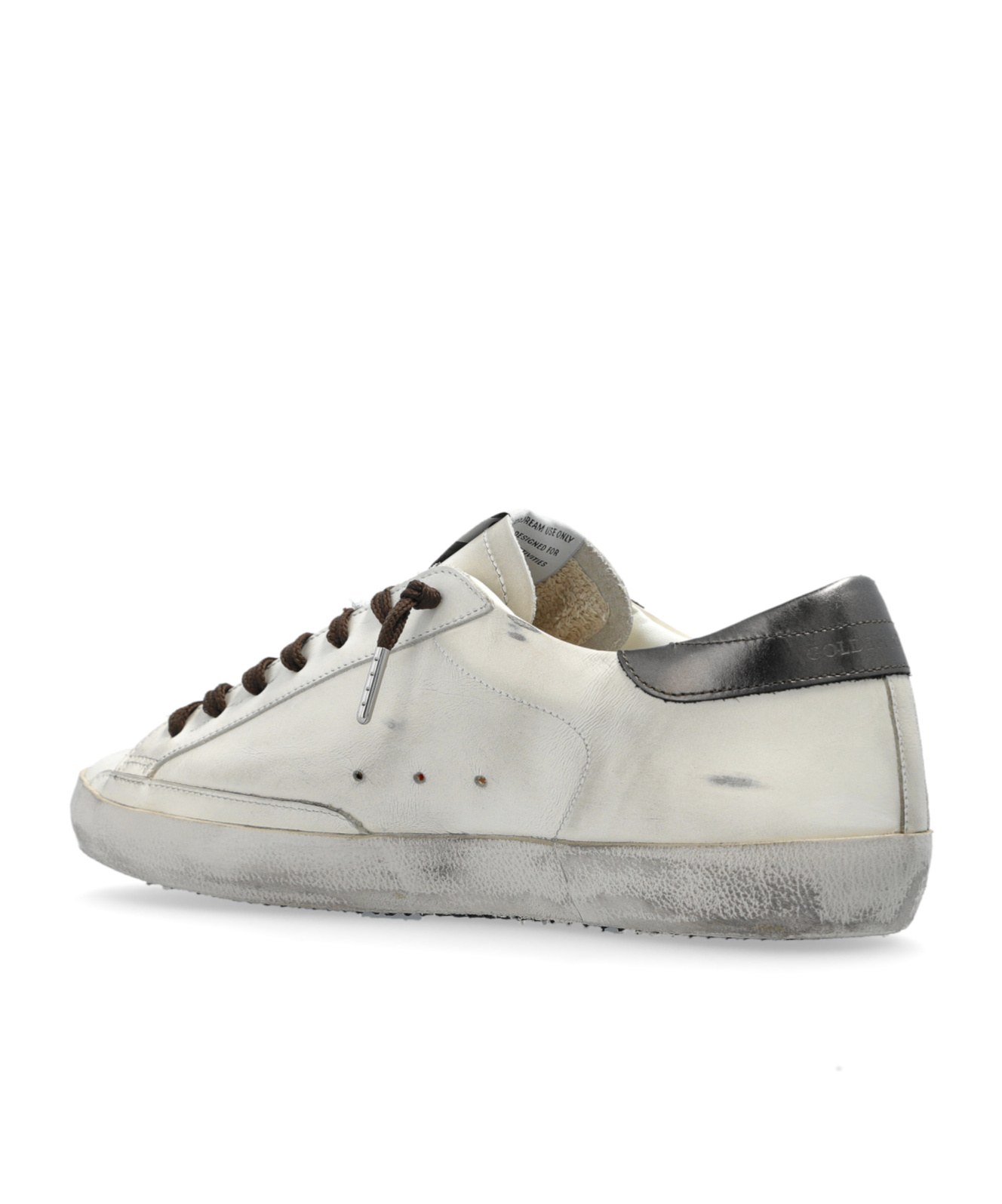 Golden Goose Super-star Sneakers With Lizard Effect Star And Grey Heel Tab In White