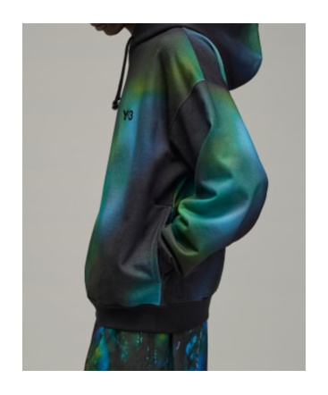 Y-3 Man Aop Hoodie In Green