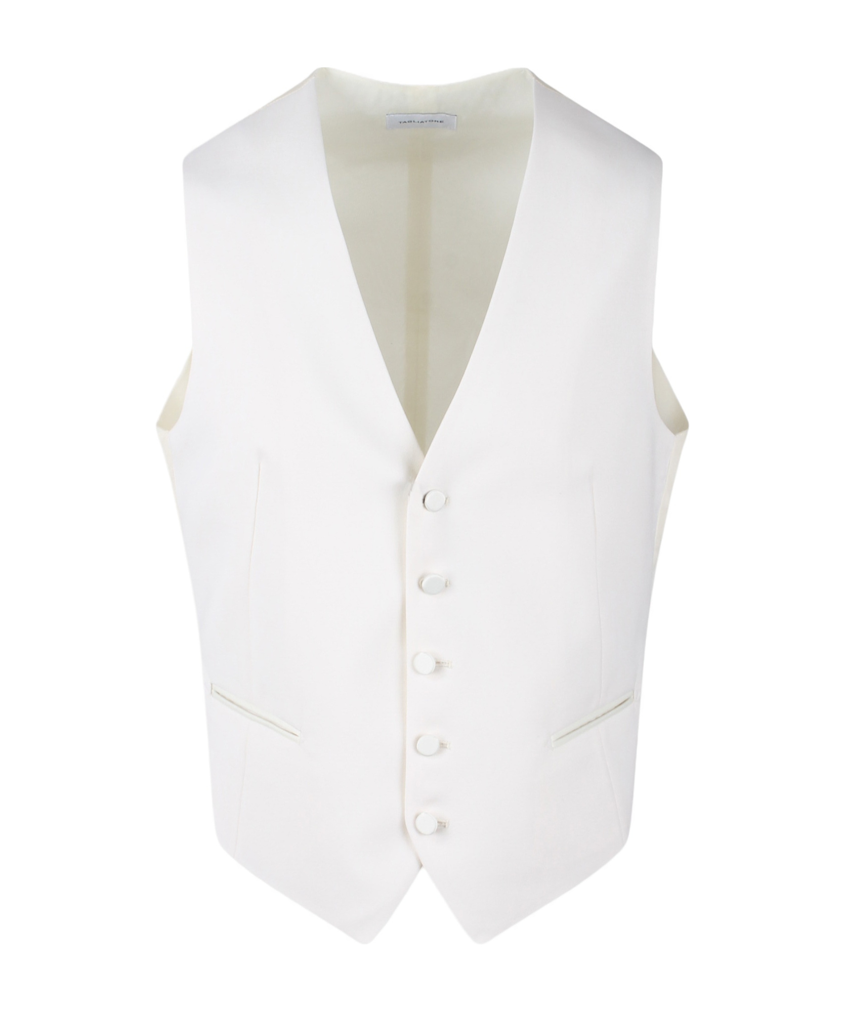 Shop Tagliatore Virgin Wool Waistcoat In White