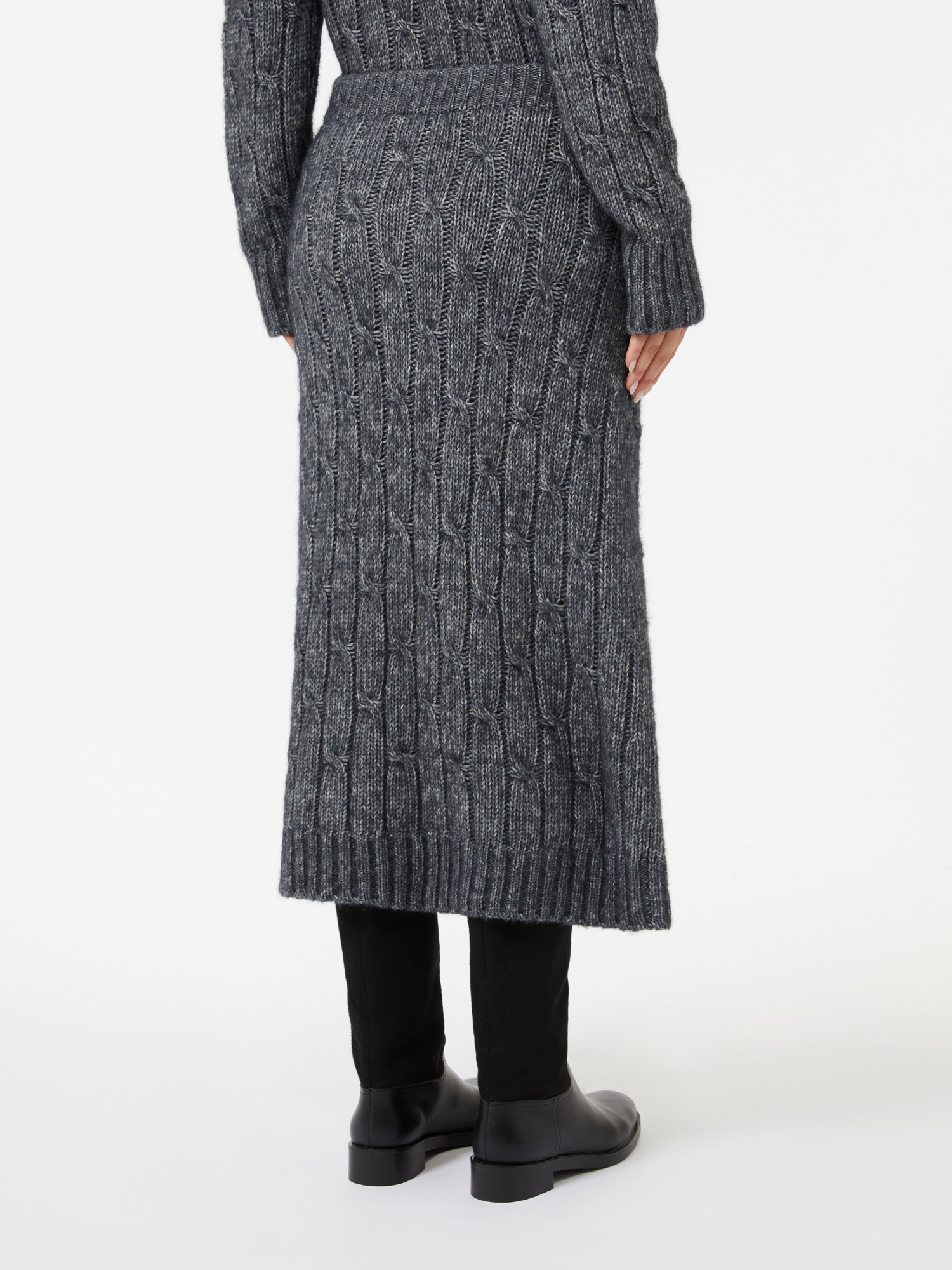Max Mara Elastic Waist Skirt In Gray