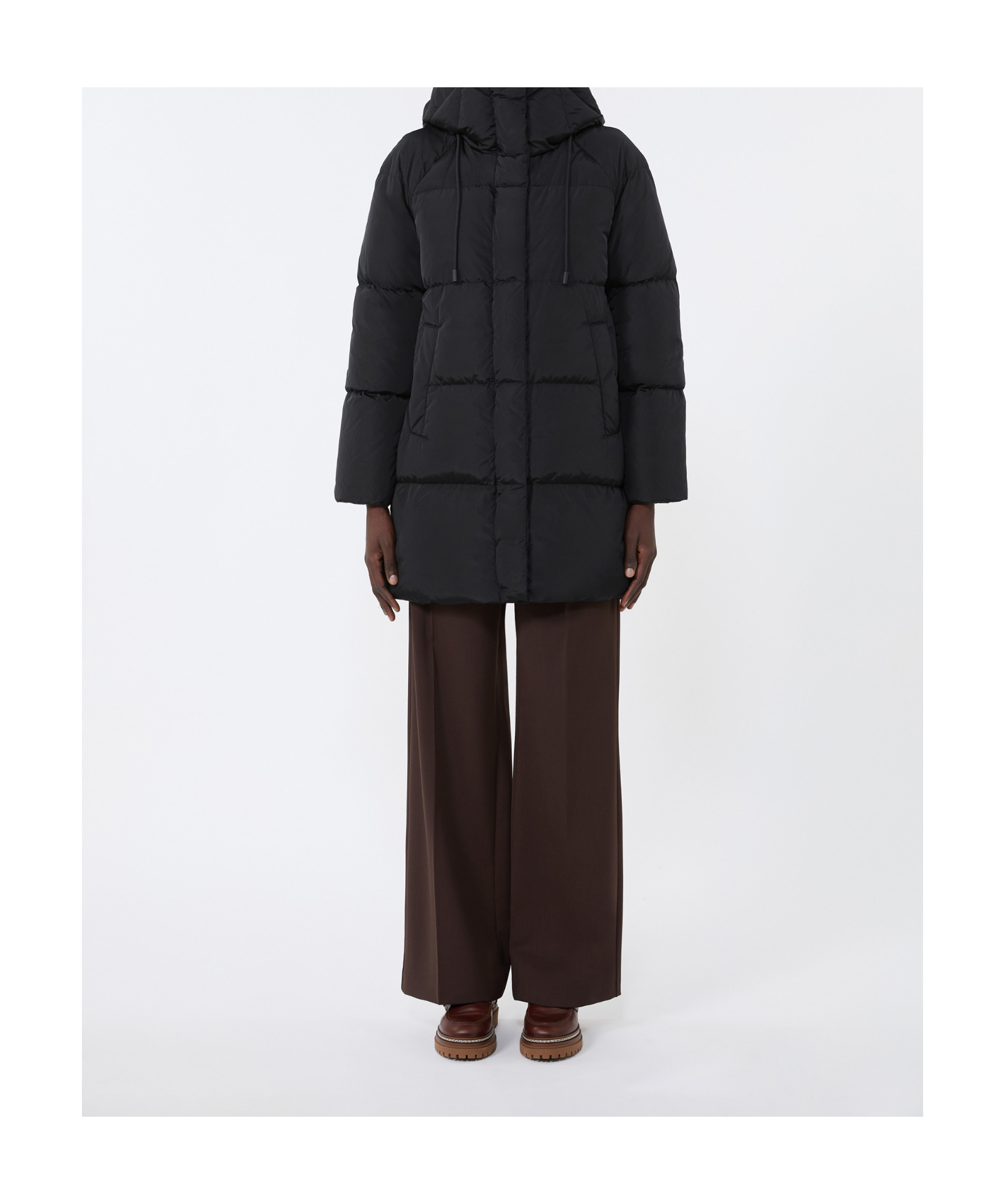 Weekend Max Mara Long-sleeved Parka Coat In Black