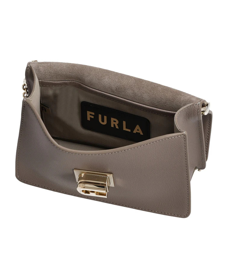 Furla Grey 1927 Mini Shoulder Bag In Brown